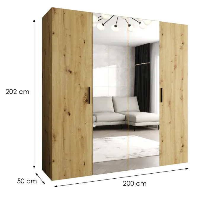 Skriňa Bari 2 200 artisan/čierny,2