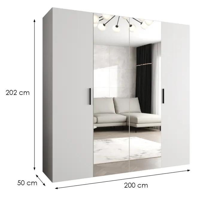Skriňa Bari 2 200 biely/čierny,2