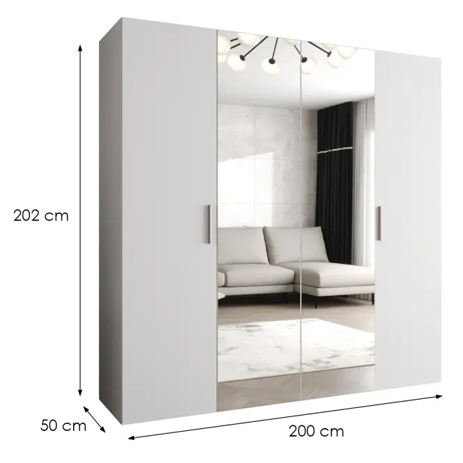 Skriňa Bari 2 200 biely/strieborný,2