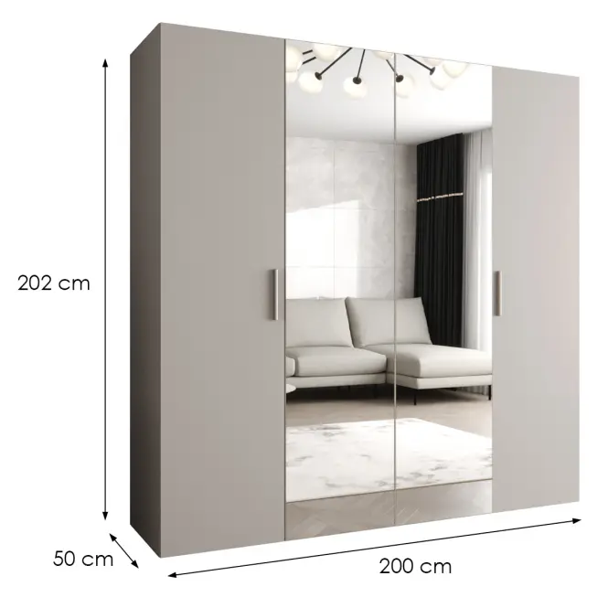 Skriňa Bari 2 200 kašmír/strieborný