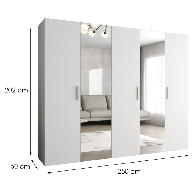 Skriňa Bari 2 250 biely/strieborný,2