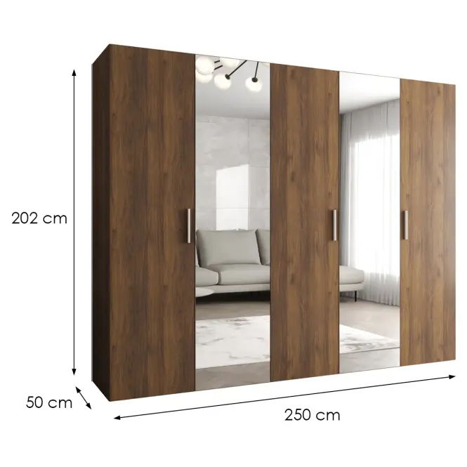 Skriňa Bari 2 250 orech/strieborný