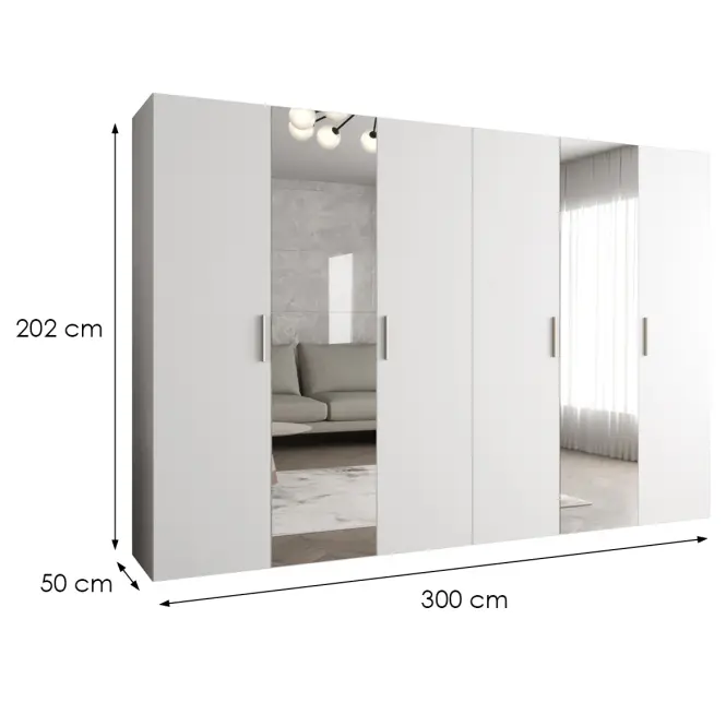 Skriňa Bari 2 300 biely/strieborný,2