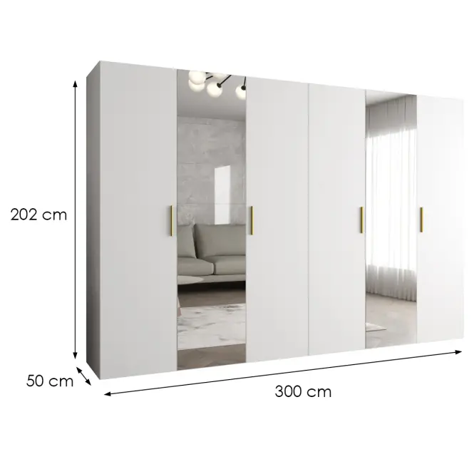 Skriňa Bari 2 300 biely/zlotý,2