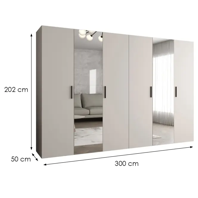Skriňa Bari 2 300 kašmír/čierny,2