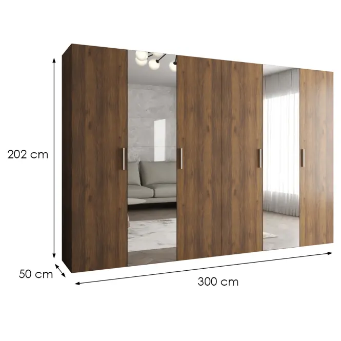 Skriňa Bari 2 300 orech/strieborný,2