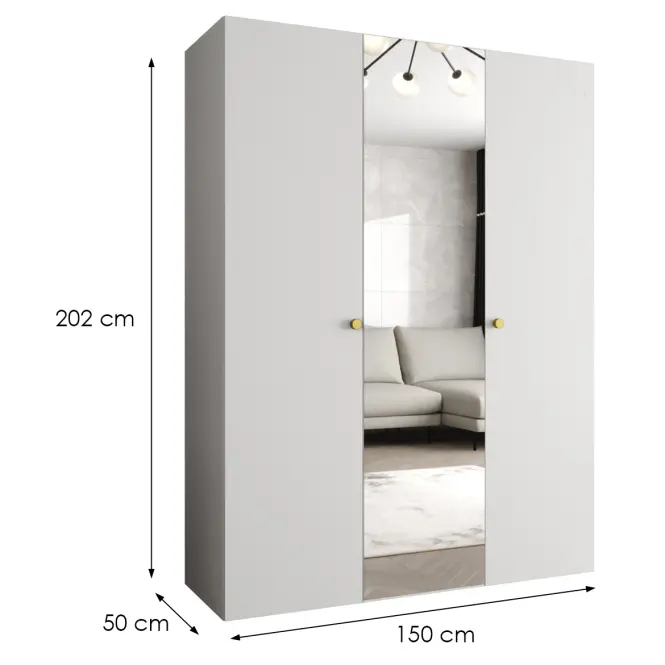 Skriňa Parma 2 150 biely/zlotý,2