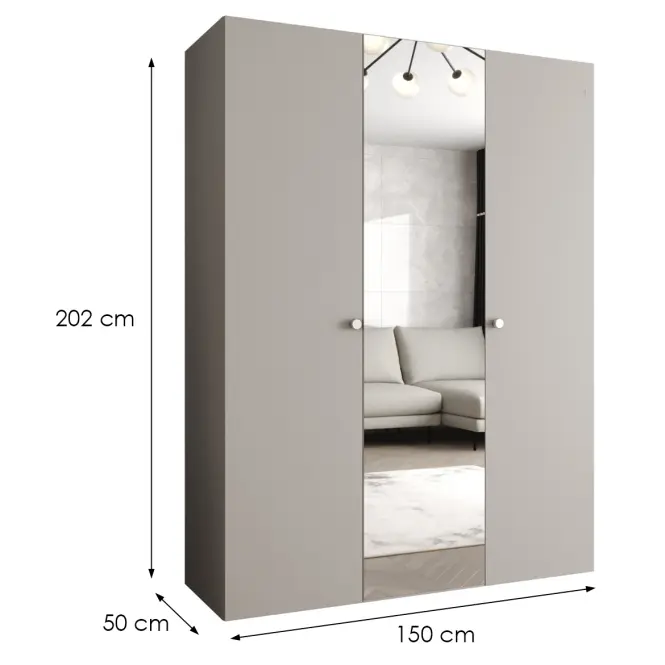 Skriňa Parma 2 150 kašmír/strieborný,2