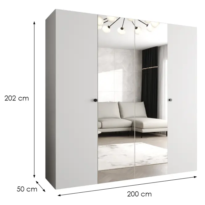 Skriňa Parma 2 200 biely/čierny,2