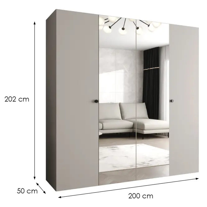 Skriňa Parma 2 200 kašmír/čierny,2