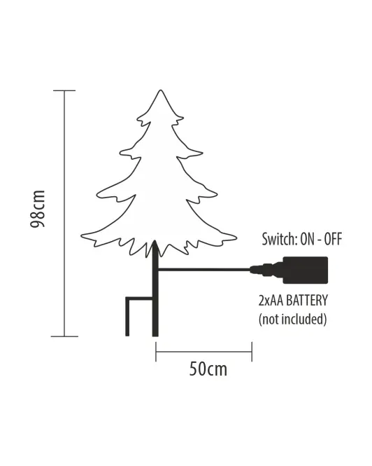 Vianočný stromček so svetielkami 98cm tr-226v 2xaa,4