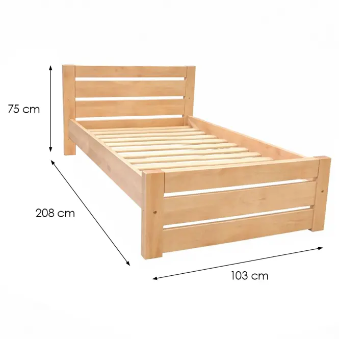 Posteľ Oliwia 90x200x200 Bukové Drevo                ,2