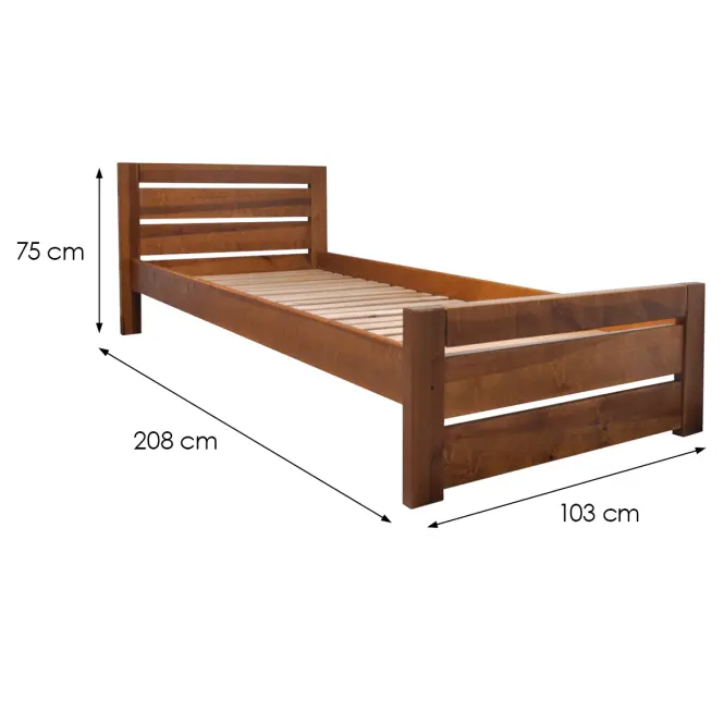 Posteľ  Oliwia 90x200 Drevo Buk Wyb. Dub,2