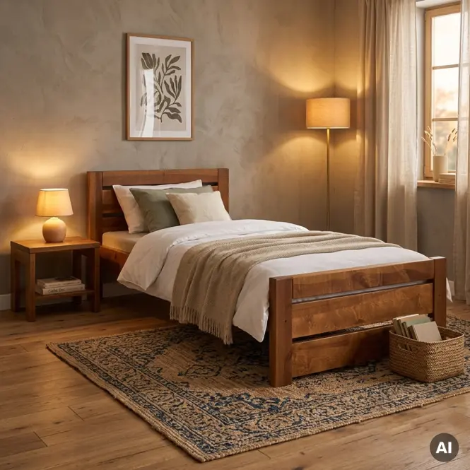 Posteľ  Oliwia 90x200 Drevo Buk Wyb. Dub,3
