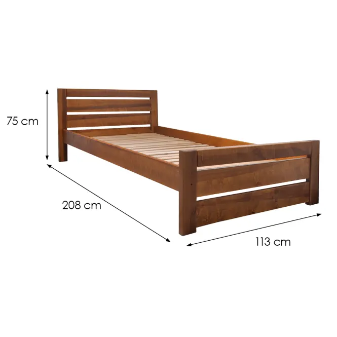 Posteľ  Oliwia 100x200 Drevo Buk Wyb. Dub,2