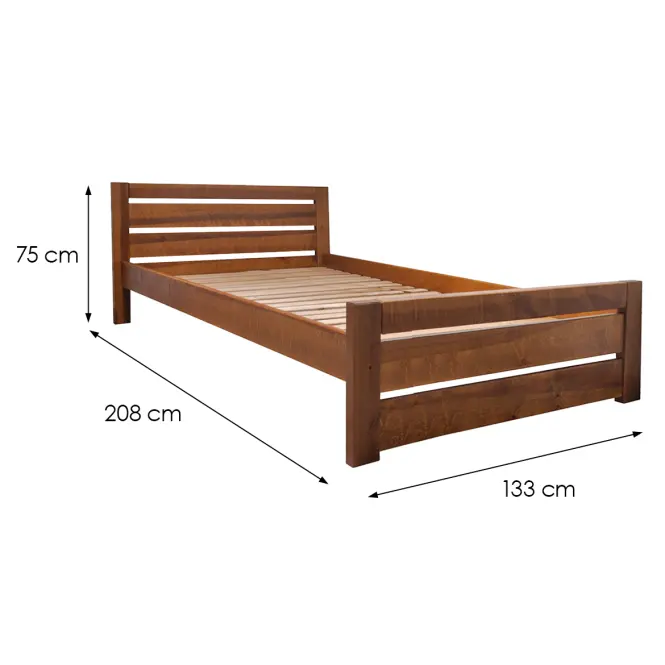 Posteľ  Oliwia 120x200 Drevo Buk Wyb. Dub,2