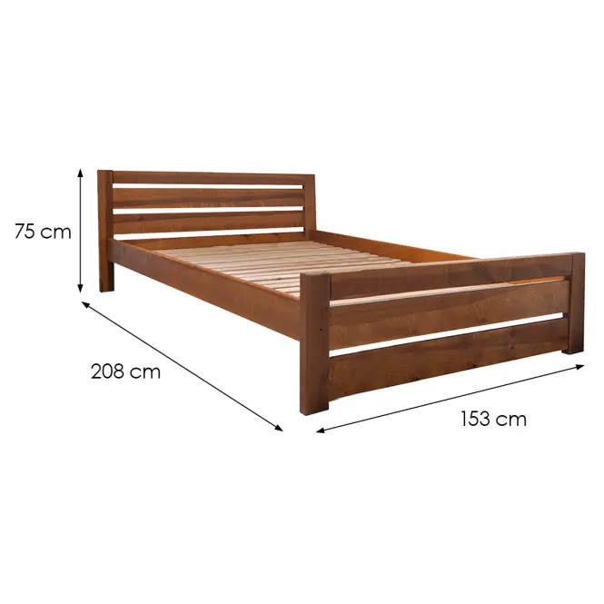 Posteľ  Oliwia 140x200 Drevo Buk Wyb. Dub