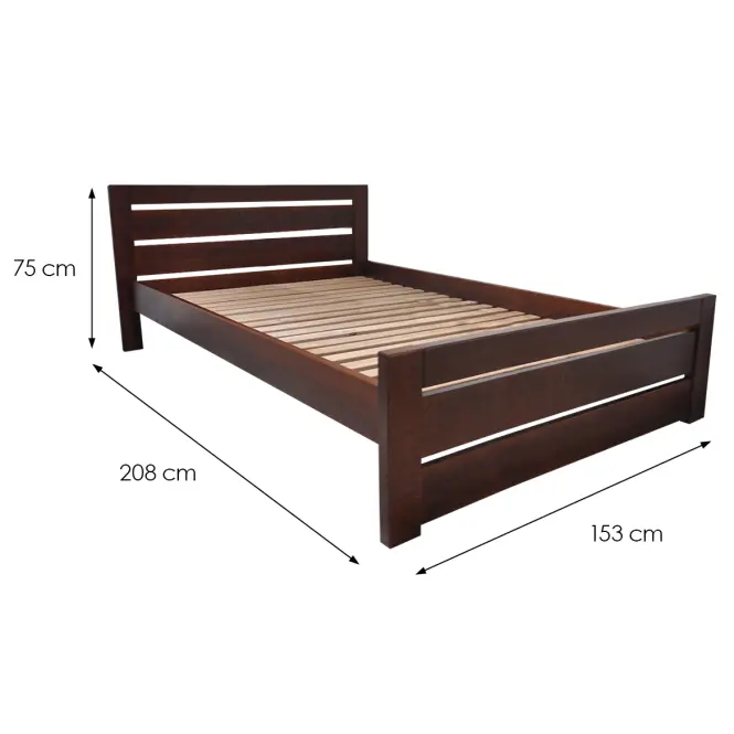 Posteľ  Oliwia 140x200 Drevo Buk Wyb. Hnedá,2