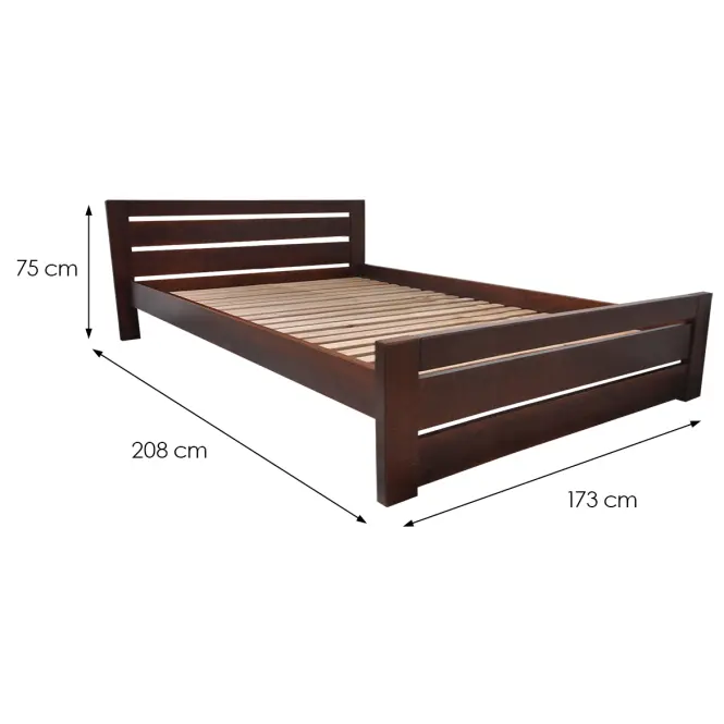 Posteľ  Oliwia 160x200 Drevo Buk Wyb. Hnedá,2
