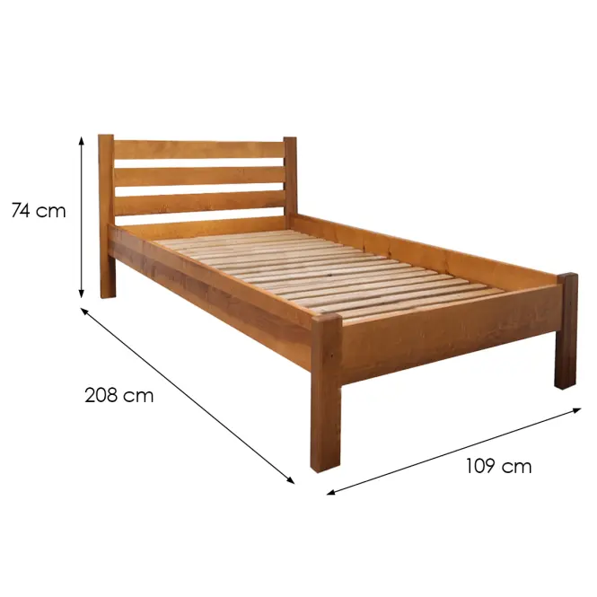 Posteľ  Ewa 100x200 Drevo Buk Wyb. Jeľša