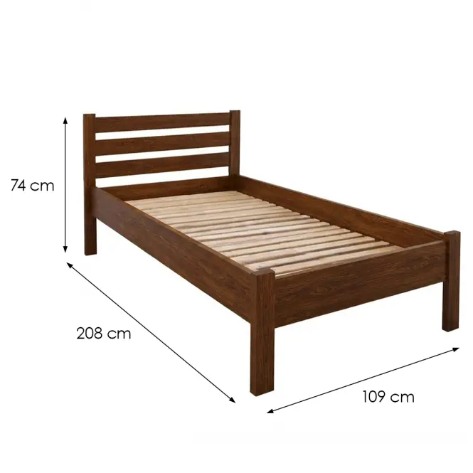 Posteľ  Ewa 100x200 Drevo Buk Wyb. Dub