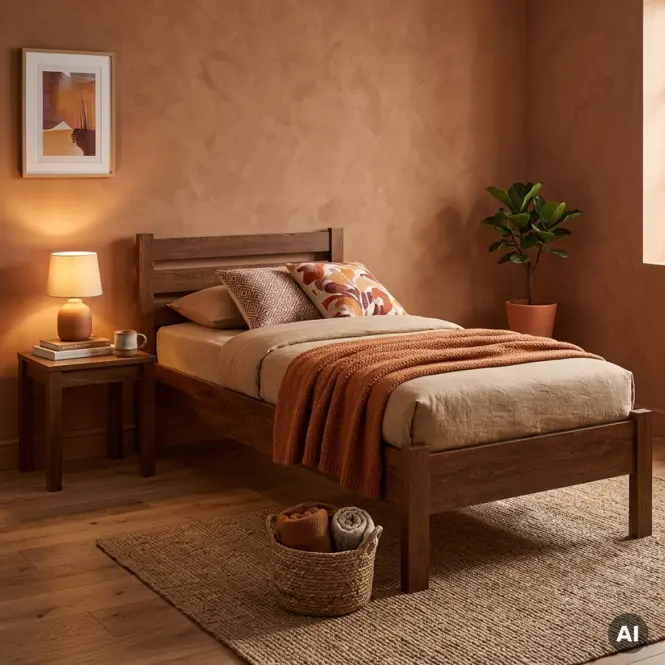 Posteľ  Ewa 100x200 Drevo Buk Wyb. Dub