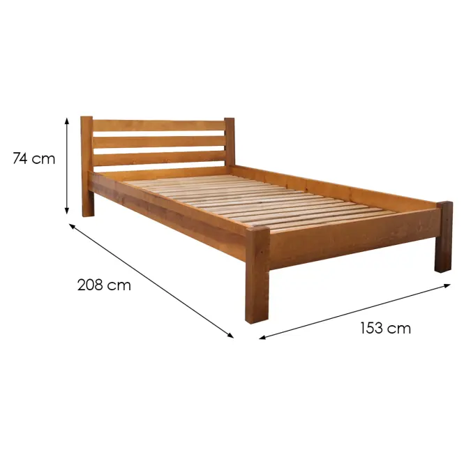 Posteľ  Ewa 140x200 Drevo Buk Wyb. Jeľša