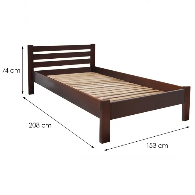 Posteľ  Ewa 140x200 Drevo Buk Wyb. Hnedá,2
