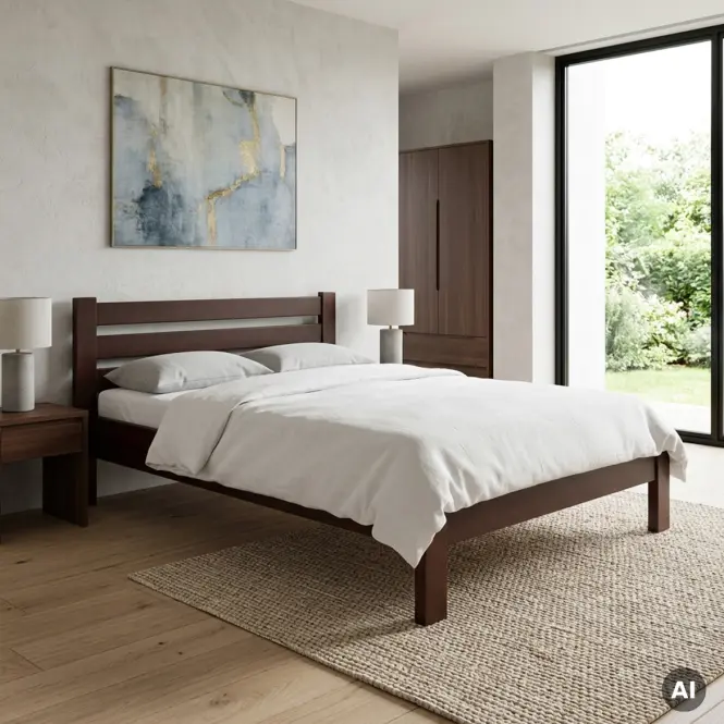 Posteľ  Ewa 140x200 Drevo Buk Wyb. Hnedá,3