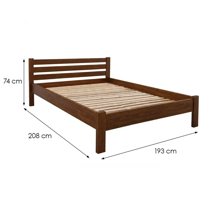 Posteľ  Ewa 180x200 Drevo Buk Wyb. Dub