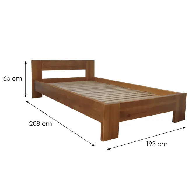 Posteľ  Kt 180x200 Drevo Borovica Wyb. Dub
