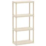 Plastový regál so 4 policami 132x60x30 écru