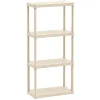 Plastový regál so 4 policami 132x60x30 écru
