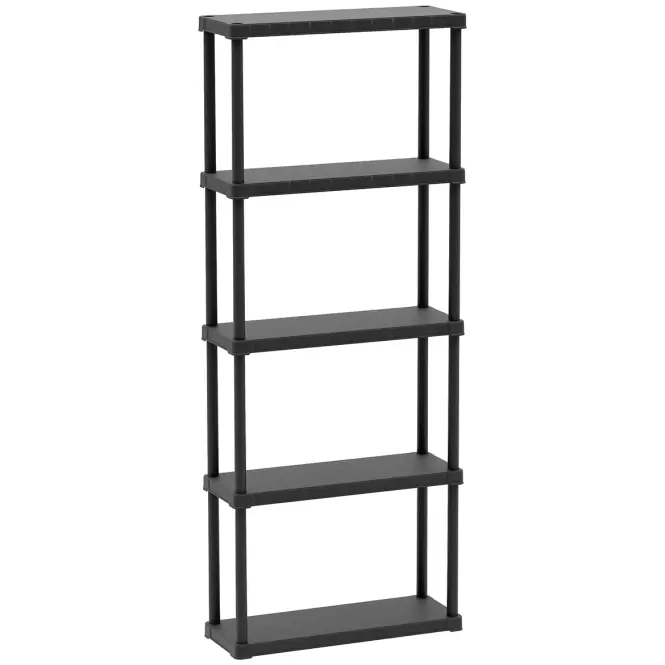 Plastový regál so 4 policami 173,5x60x30 čierny
