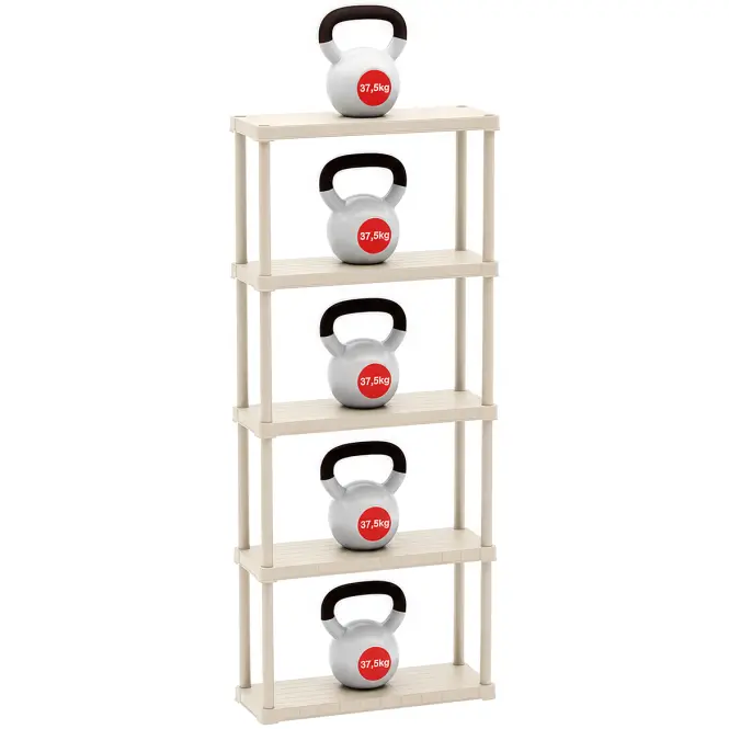Plastový regál so 4 policami 173,5x60x30 écru