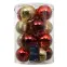 Sada 16 sklenených guliek 8cm – mix červené zlato 9146584,2