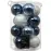 Sada 16 sklenených guliek 8cm – mix modrá 9142331