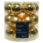 Sada 18 sklenených guliek 4cm – zlatý 9010438
