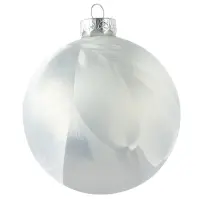 Sada 8 sklenených guliek 7cm – biely Ice 9140544