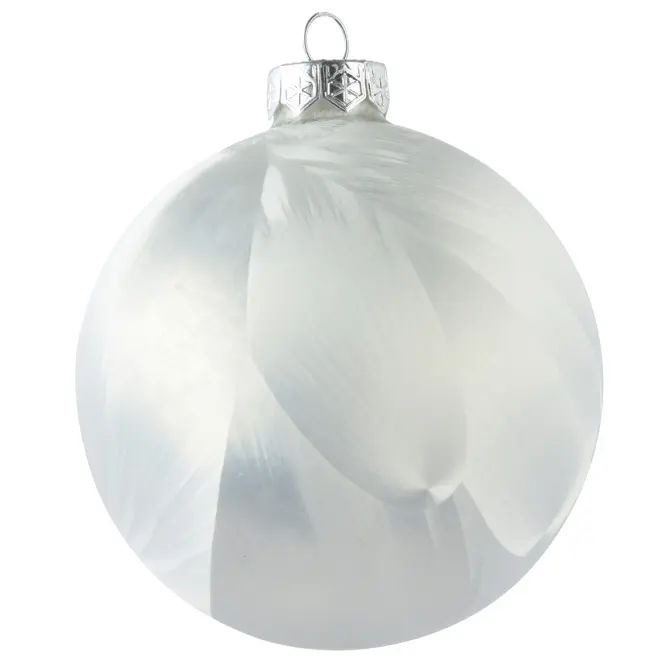 Sada 8 sklenených guliek 7cm – biely Ice 9140544