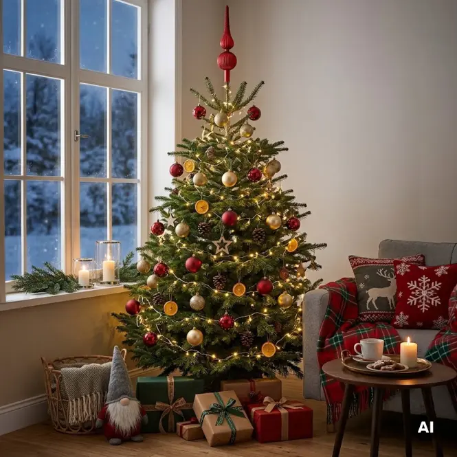 Sklenený špic na vianočný stromček 31cm – mix červená 9170224,14