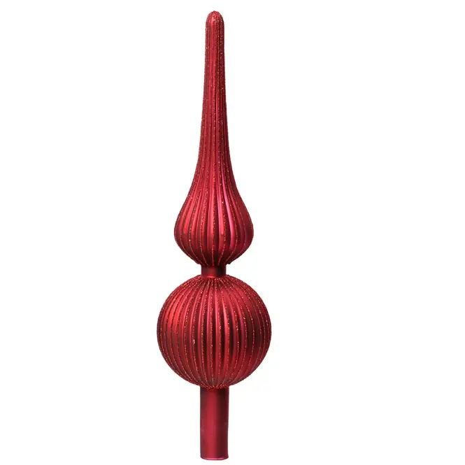 Sklenený špic na vianočný stromček 31cm – mix červená 9170224,3