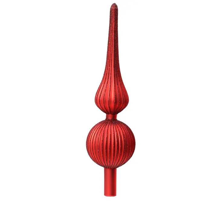 Sklenený špic na vianočný stromček 31cm – mix červená 9170224,5