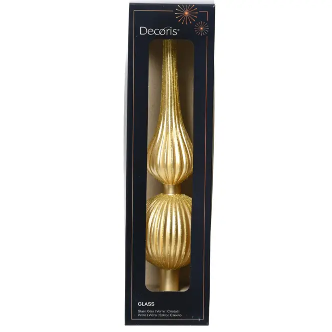 Sklenený špic na vianočný stromček 31cm – mix zlatý 9170226,8