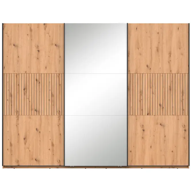 Skriňa Lamea 270 Cm So Zrkadlom – Artisan, Lamela, Trojdverový