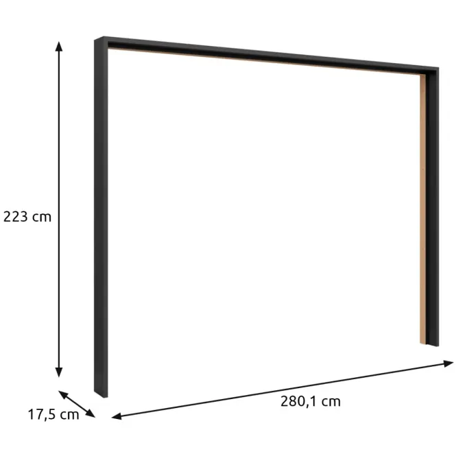 Pás Okolo Skrine Henson Čierna 280 Cm