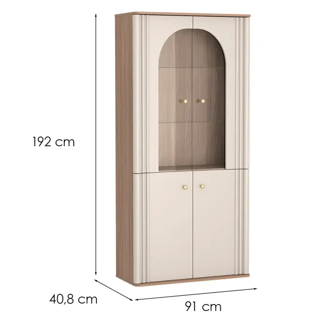 Vitrína Enzo Eo4 91cm – Bolivar, Lamely, Dvojdverový