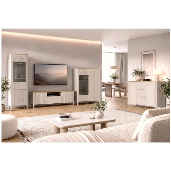 Vitrína Marbella Ma3 103cm – Kašmír, Dvojdverový,6