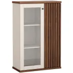 Vitrína C-3 86,4cm – Kašmír/Orech, Lamely, Dvojdverový