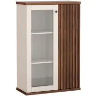 Vitrína C-3 86,4cm – Kašmír/Orech, Lamely, Dvojdverový